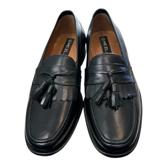 New Mezlan E2391 Men\'s Black Leather Tassel Slip-on Loafers Dress Shoes 8.5 main image 4